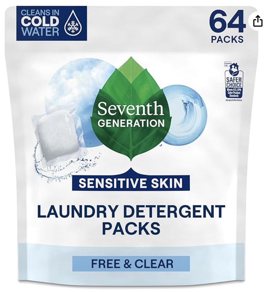 Seventh Generation Laundry Detergent Packs, Free & Clear