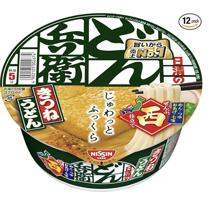 どん兵衛 きつねうどん (西) 日清食品 カップ麺 95g×12個